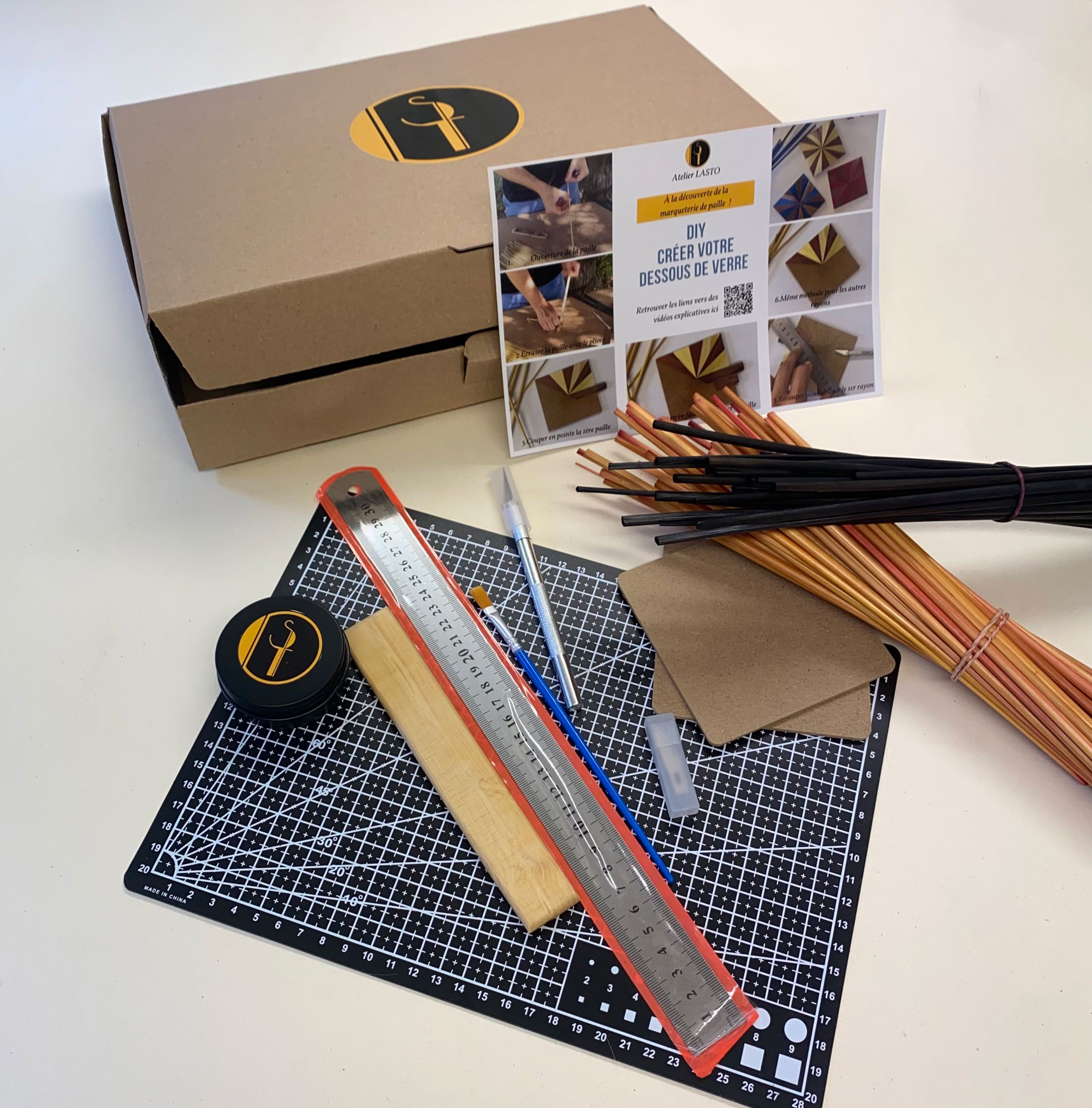 Atelier LASTO - Stéphanie TROLEZ - Kit marqueterie de paille