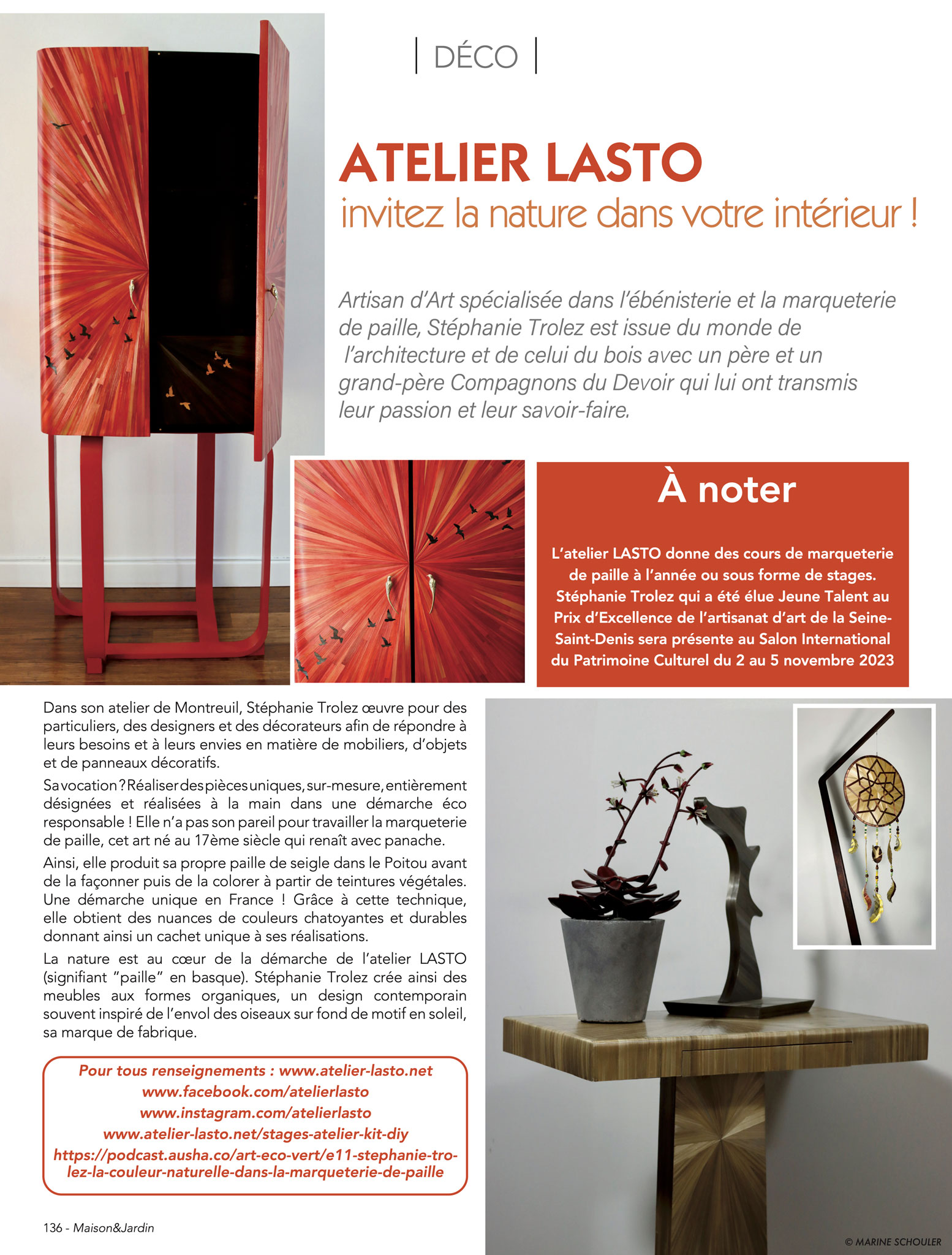 Atelier LASTO - Stéphanie TROLEZ - Article Maison & Jardin n°57
