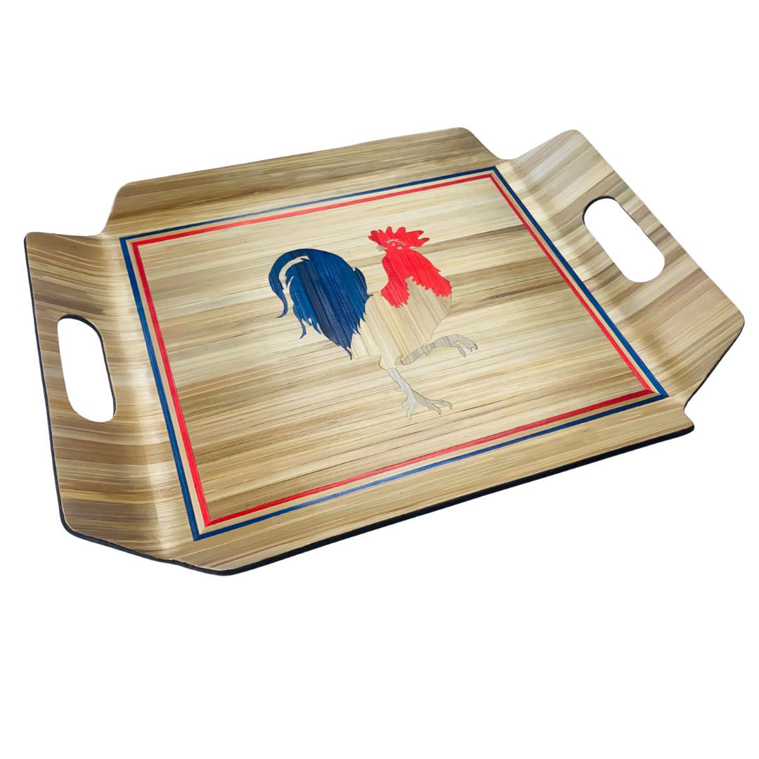 Atelier LASTO - Stéphanie TROLEZ - Plateau Chef George BLANC - Marqueterie-paille