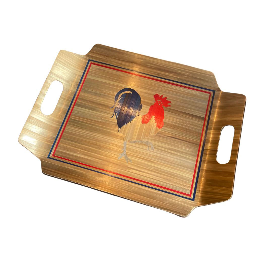 Atelier LASTO - Stéphanie TROLEZ - Plateau Chef George BLANC - Marqueterie-paille