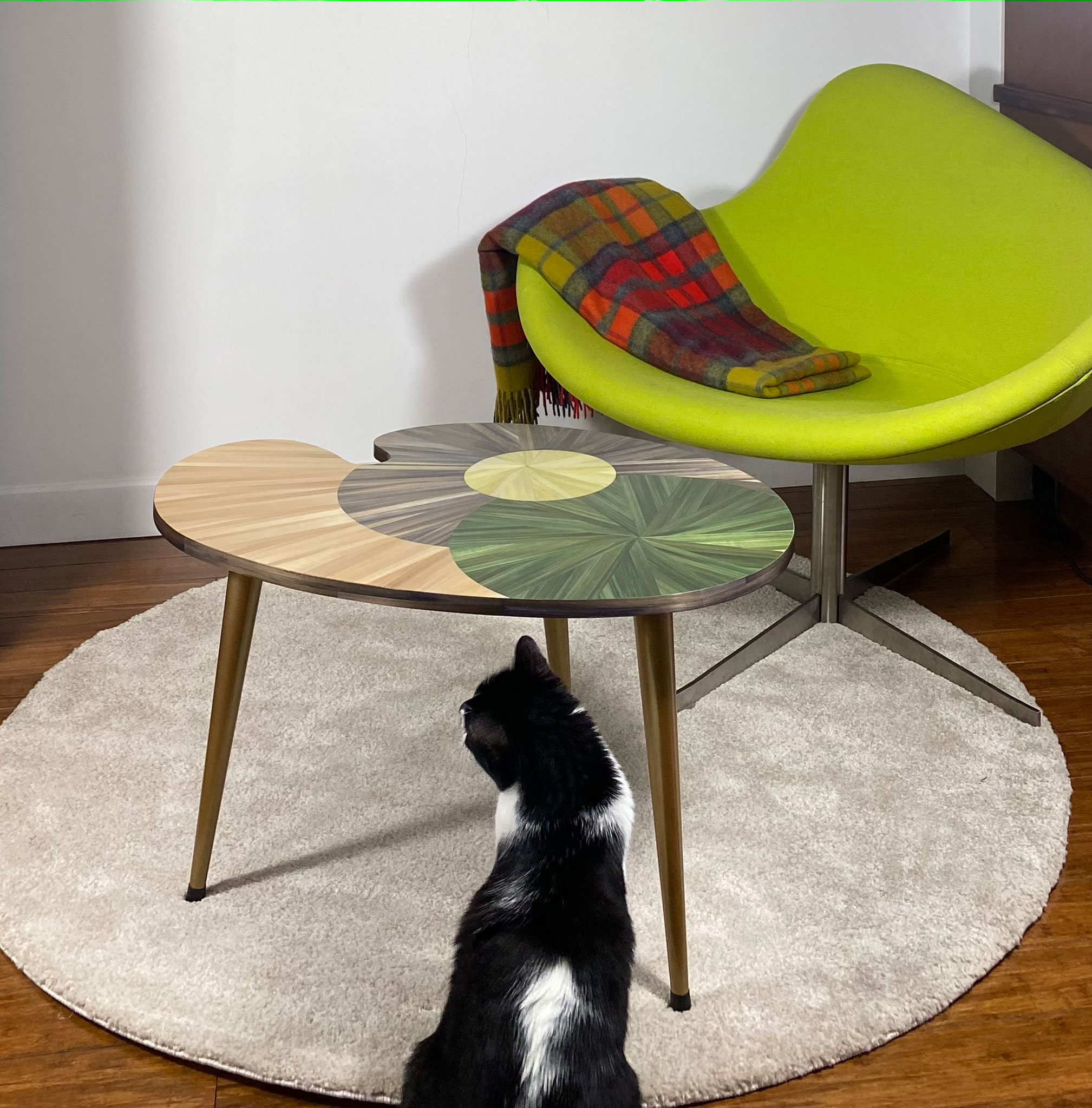 Atelier LASTO - Stéphanie TROLEZ - Table basse - Palette - Marqueterie de paille