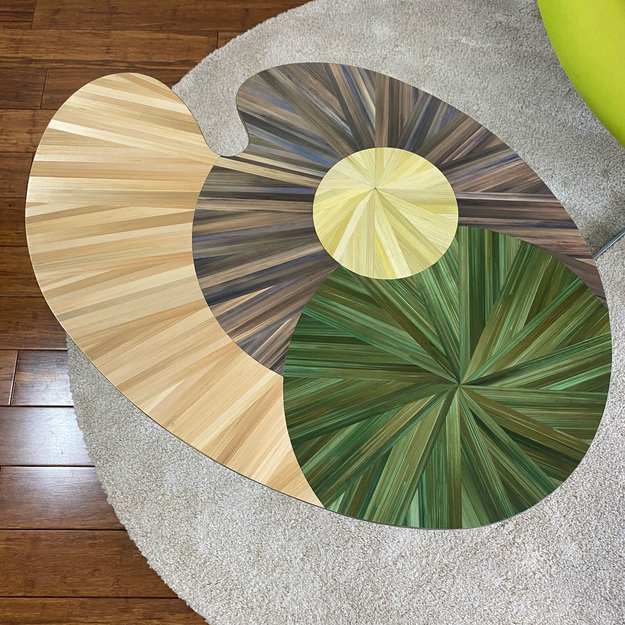 Atelier LASTO - Stéphanie TROLEZ - Table basse - Palette - Marqueterie de paille