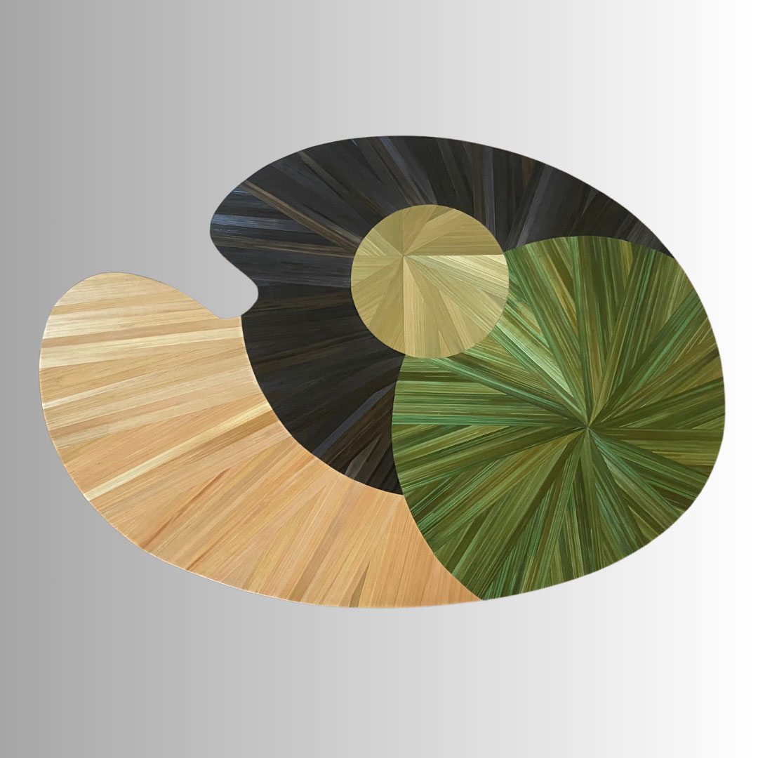 Atelier LASTO - Stéphanie TROLEZ - Table basse - Palette version upcycling - Marqueterie de paille